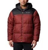 Campera puffer negra marca Columbia, con capucha ajustable, cierre frontal con cremallera, bolsillos laterales con cremallera, puños elásticos y aislamiento Thermarator™.