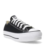 Championes urbanos Converse Chuck Taylor All Star Lift, color negro con plataforma blanca, capellada de lona de algodón, etiqueta tejida en la lengüeta y puntera de goma.