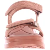 Sandalias Azaleia color piel con plataforma y ajuste con velcro.
