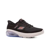 Championes deportivos Skechers Hands Free Slip-ins Go Walk Air 3.0, color negro con detalles en rosa y celeste. Cuentan con tecnología Heel Pillow, capellada de malla, plantilla Air-Cooled Memory Foam, entresuela Skech-Air visible y suela Goodyear antideslizante.