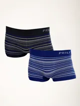 Pack de 2 boxers de microfibra con diseño de rayas, sin costuras para mayor comodidad.