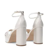 Sandalias negras de cuero Bottero con plataforma, taco ancho y pulsera al tobillo con hebilla.