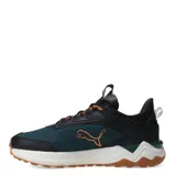 Championes Puma Extend Lite Trail, color negro con detalles en verde y naranja.