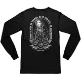 Remera de manga larga color negro, 100% algodón, con gráfico en el pecho.