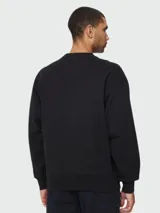 Buzo negro de algodón de corte regular fit con logo bordado en el pecho.