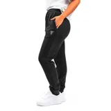 Pantalón de jogging gris con efecto lavado, corte recto y logo estampado en la pierna izquierda.
