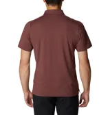 Polo de hombre Columbia Tech Trail, color blanco, de manga corta, con logo bordado en el pecho. Confeccionada en tejido hidroabsorbente Omni-Wick™ con elastano.