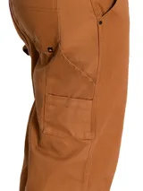 Pantalón negro de twill de corte recto, con cierre de cremallera y botón. Tiene bolsillos laterales, traseros tipo parche, trabilla para martillo y bolsillo utilitario en la parte trasera del muslo.
