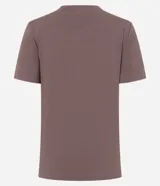 Remera de ribana color rojo, con mangas cortas y cuello redondo ajustado.