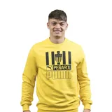 Buzo amarillo de cuello redondo, con logo de Puma y escudo del Club Atlético Peñarol estampados en el frente.