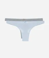 Kit de dos bombachas bikini, una celeste y otra gris, confeccionadas en algodón.