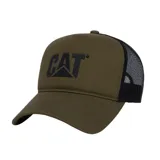 Gorro de hombre con logo CAT en alto relieve, panel frontal de espuma y visera curvada.