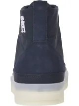 Zapatillas de caña alta Tommy Hilfiger color azul marino, con cordones y suela blanca. Logo de la marca bordado en el lateral. Fabricadas con poliéster reciclado.