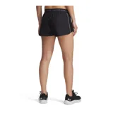 Short deportivo Under Armour negro con cintura elástica con logo de la marca en rosa y detalles laterales en rosa.