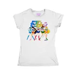 Remera blanca de algodón con estampado de las Sailor Scouts.