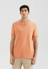 Camiseta gris oscuro de manga corta con cuello en V.