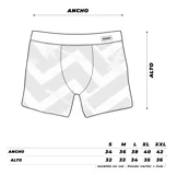 Boxer de lycra premium con estampado de camuflaje en tonos de azul y negro.