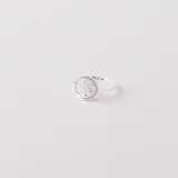 Anillo de plata 925 con diseño de árbol de la vida con circonias.