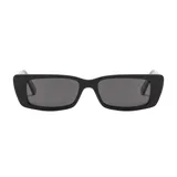 Lentes de sol rectangulares negros, unisex, con filtro UV400. Fabricados con plástico reciclado.