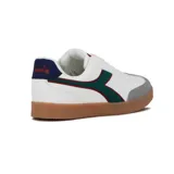 Championes Diadora Bamtelo Pu Lifestyle para mujer, color blanco hueso con detalles en verde y suela marrón.