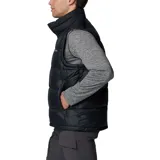 Chaleco acolchado Columbia Pike Lake II para hombre, con aislante térmico y tecnología termorreflectante Omni-Heat. Diseño color block en negro y naranja.