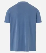 Remera celeste de algodón con cuello redondo y mangas cortas. Tiene un corte comfort, efecto desteñido y estampa con la frase "The best spot".