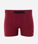 Calzoncillo bóxer Puma color azul marino, con cintura elástica con el logo de la marca en blanco y logo pequeño en la pierna derecha.
