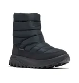 Botas de nieve Columbia Snowtrot Mid, color blanco con detalles en beige. Cuentan con tecnología Omni-Tech™ que repele el agua y Omni-Heat™ que retiene el calor.