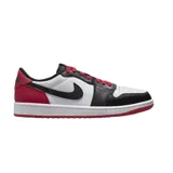 Zapatillas Air Jordan 1 Low OG Rookie of the Year, con base blanca, superposiciones negras y detalles en rojo.