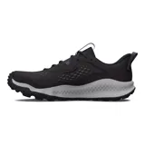Championes de trail running Under Armour Charged Maven Trail, color marrón con detalles en naranja y negro. Diseñados para senderos, con capellada de malla transpirable, entresuela Charged Cushioning para amortiguación y suela de goma con tacos para tracción.
