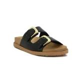 Sandalias Ramarim color marrón con dos tiras anchas ajustables con hebillas doradas.