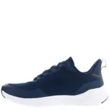 Championes deportivos azul marino con detalles en gris, diseño ligero y cordones.