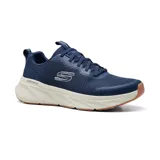 Championes deportivos Skechers Edgeride - Rekze color azul marino, con capellada de malla y revestimiento sintético, cordones elásticos, entresuela acolchada y plantilla Skechers Air-Cooled Memory Foam. Fabricados con al menos un 20% de material reciclado.