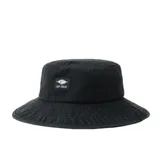 Sombrero tipo bucket negro con logo de Rip Curl bordado en el frente.
