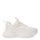 Zapatillas deportivas color beige con cordones y suela chunky.