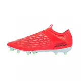 Championes de fútbol Under Armour Magnetico Select 4 FG color naranja con detalles en celeste y verde.