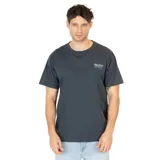 Remera gris de corte oversize con logo de Volcom estampado en el pecho.