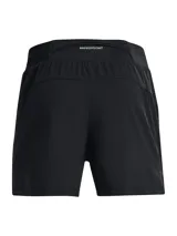 Short deportivo Under Armour Launch Pro 5, color gris oscuro, de corte holgado y largo a medio muslo.