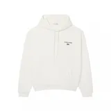 Buzo canguro blanco de Lacoste con capucha y cordones ajustables. Tiene un bolsillo tipo canguro y el logo de la marca bordado en el pecho.