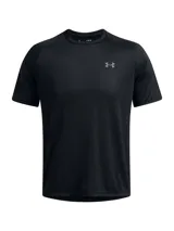 Remera deportiva Under Armour Tech 2.0 de hombre, color gris jaspeado con logo negro en el pecho.