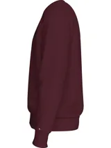 Buzo color borgoña de Tommy Hilfiger, de corte clásico, cuello redondo y logo bordado en el pecho.