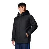 Campera Columbia Snowy Summit para hombre, con capucha ajustable y compatible con casco, cierre frontal con solapa, bolsillo en el pecho con cremallera, bolsillos para forfait y gafas, bolsillos con cremallera para las manos y dobladillo ajustable con cordón. Confeccionada con tecnología Omni-Tech™ impermeable y transpirable y forro termorreflectante Omni-Heat™.