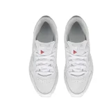 Championes Reebok Classic Leather blancos, de estilo casual y deportivo, con detalles en rojo y azul.