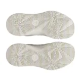 Championes de básquet unisex color crema con detalles en blanco y suela de goma.