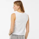 Musculosa blanca de algodón con estampado del logo de la banda The Rolling Stones y fechas de la gira Steel Wheels Tour.