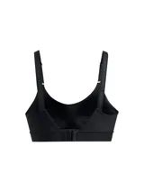 Top deportivo negro Under Armour Infinity Mid 2.0, de sujeción media, con tecnología de soporte que se sincroniza con el movimiento y relleno de espuma ultraligera.