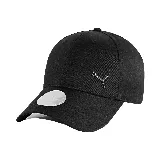 Gorra Puma ESS Metal Cat BB negra con logo metálico plateado.