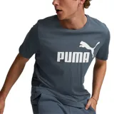 Remera Puma gris de corte clásico con logo grande estampado en el pecho.