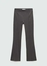 Pantalón acampanado gris oscuro con cierre lateral y tiro medio.