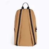 Mochila unisex color beige de 12 litros, plegable y repelente al agua, con panel trasero y correas acolchadas, dos bolsillos de malla para botellas, organizador interno y detalles reflectantes.